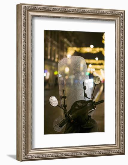 Netherlands, Amsterdam. Utrechtstraat street, motorbike-Walter Bibikow-Framed Photographic Print