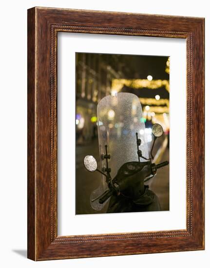 Netherlands, Amsterdam. Utrechtstraat street, motorbike-Walter Bibikow-Framed Photographic Print