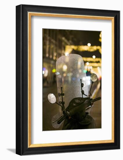 Netherlands, Amsterdam. Utrechtstraat street, motorbike-Walter Bibikow-Framed Photographic Print