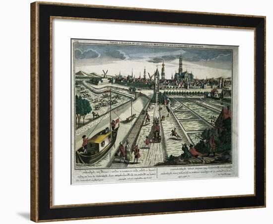 Netherlands, Haarlem, View of the Canal-null-Framed Giclee Print