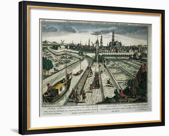 Netherlands, Haarlem, View of the Canal-null-Framed Giclee Print