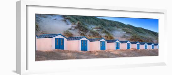 Netherlands, Holland, on the West Frisian Island of Texel, North Holland, Huts on the Beach-Beate Margraf-Framed Photographic Print