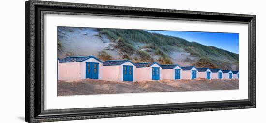 Netherlands, Holland, on the West Frisian Island of Texel, North Holland, Huts on the Beach-Beate Margraf-Framed Photographic Print