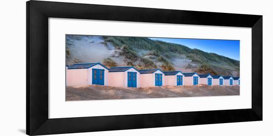 Netherlands, Holland, on the West Frisian Island of Texel, North Holland, Huts on the Beach-Beate Margraf-Framed Photographic Print