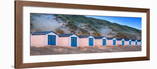 Netherlands, Holland, on the West Frisian Island of Texel, North Holland, Huts on the Beach-Beate Margraf-Framed Photographic Print