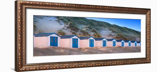 Netherlands, Holland, on the West Frisian Island of Texel, North Holland, Huts on the Beach-Beate Margraf-Framed Photographic Print