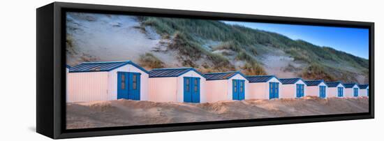 Netherlands, Holland, on the West Frisian Island of Texel, North Holland, Huts on the Beach-Beate Margraf-Framed Premier Image Canvas