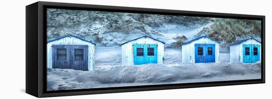 Netherlands, Holland, on the West Frisian Island of Texel, North Holland, Huts on the Beach-Beate Margraf-Framed Premier Image Canvas