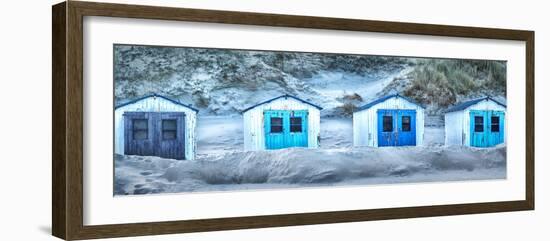 Netherlands, Holland, on the West Frisian Island of Texel, North Holland, Huts on the Beach-Beate Margraf-Framed Photographic Print