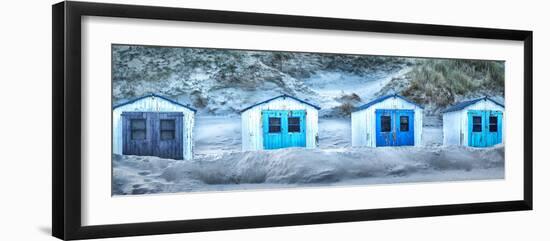 Netherlands, Holland, on the West Frisian Island of Texel, North Holland, Huts on the Beach-Beate Margraf-Framed Photographic Print