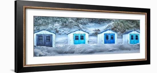 Netherlands, Holland, on the West Frisian Island of Texel, North Holland, Huts on the Beach-Beate Margraf-Framed Photographic Print