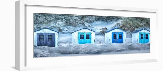 Netherlands, Holland, on the West Frisian Island of Texel, North Holland, Huts on the Beach-Beate Margraf-Framed Photographic Print