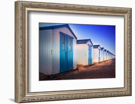 Netherlands, Holland, on the West Frisian Island of Texel, North Holland, Huts on the Beach-Beate Margraf-Framed Photographic Print