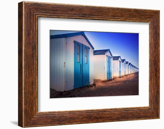 Netherlands, Holland, on the West Frisian Island of Texel, North Holland, Huts on the Beach-Beate Margraf-Framed Photographic Print