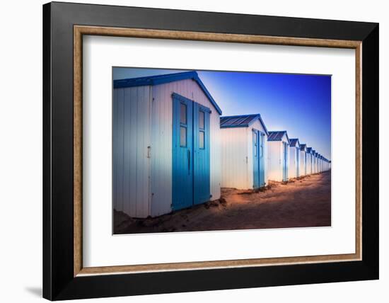 Netherlands, Holland, on the West Frisian Island of Texel, North Holland, Huts on the Beach-Beate Margraf-Framed Photographic Print