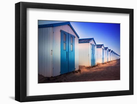 Netherlands, Holland, on the West Frisian Island of Texel, North Holland, Huts on the Beach-Beate Margraf-Framed Photographic Print