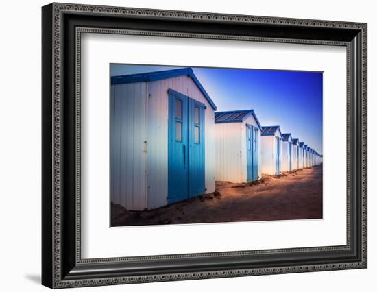 Netherlands, Holland, on the West Frisian Island of Texel, North Holland, Huts on the Beach-Beate Margraf-Framed Photographic Print