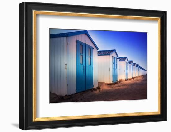 Netherlands, Holland, on the West Frisian Island of Texel, North Holland, Huts on the Beach-Beate Margraf-Framed Photographic Print