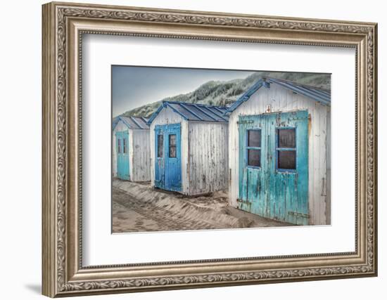 Netherlands, Holland, on the West Frisian Island of Texel, North Holland, Huts on the Beach-Beate Margraf-Framed Photographic Print