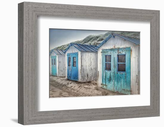 Netherlands, Holland, on the West Frisian Island of Texel, North Holland, Huts on the Beach-Beate Margraf-Framed Photographic Print