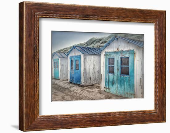 Netherlands, Holland, on the West Frisian Island of Texel, North Holland, Huts on the Beach-Beate Margraf-Framed Photographic Print