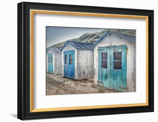 Netherlands, Holland, on the West Frisian Island of Texel, North Holland, Huts on the Beach-Beate Margraf-Framed Photographic Print