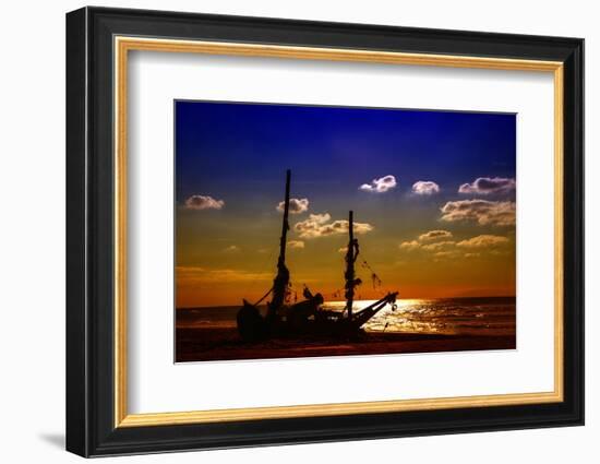 Netherlands, Holland, on the West Frisian Island of Texel, North Holland, Shipwreck on the Beach-Beate Margraf-Framed Photographic Print