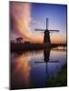 Netherlands, Kinderdijk, Sunrise along the canal with Windmills-Terry Eggers-Mounted Photographic Print