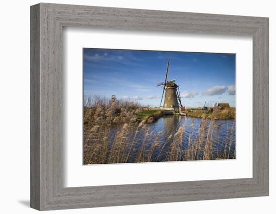 Netherlands, Kinderdijk. Traditional Dutch windmills-Walter Bibikow-Framed Photographic Print