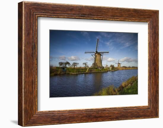 Netherlands, Kinderdijk. Traditional Dutch windmills-Walter Bibikow-Framed Photographic Print