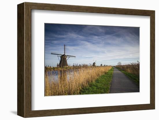 Netherlands, Kinderdijk. Traditional Dutch windmills-Walter Bibikow-Framed Photographic Print