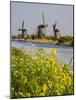 Netherlands, Kinderdijk, Windmills with evening light along the canals-Terry Eggers-Mounted Photographic Print