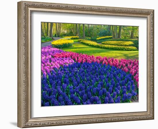 Netherlands, Lisse. Flower displays at Keukenhof Gardens.-Julie Eggers-Framed Photographic Print