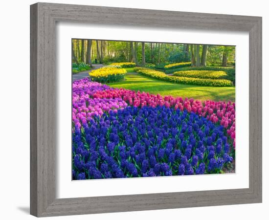 Netherlands, Lisse. Flower displays at Keukenhof Gardens.-Julie Eggers-Framed Photographic Print