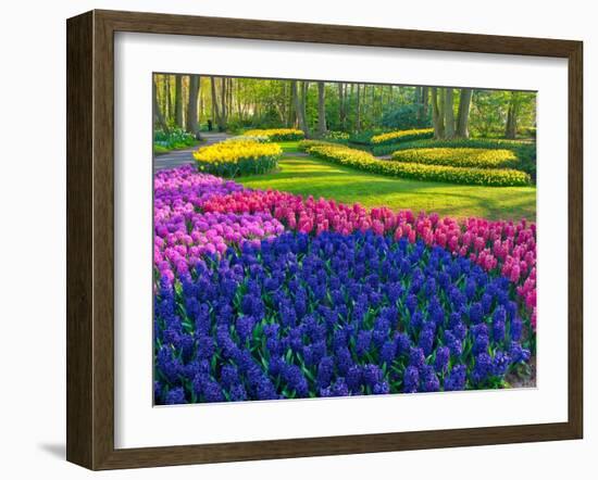 Netherlands, Lisse. Flower displays at Keukenhof Gardens.-Julie Eggers-Framed Photographic Print