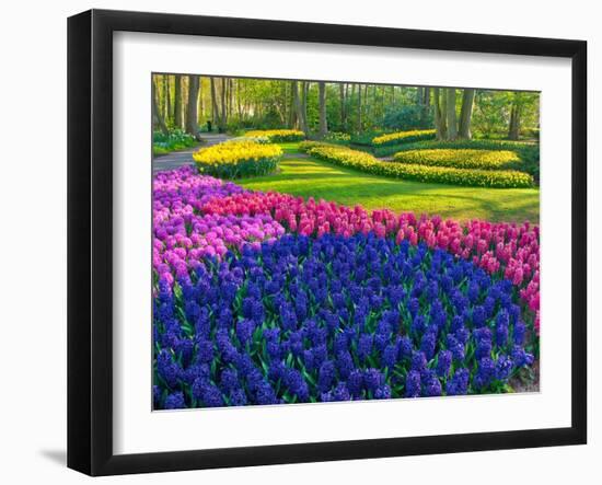 Netherlands, Lisse. Flower displays at Keukenhof Gardens.-Julie Eggers-Framed Photographic Print