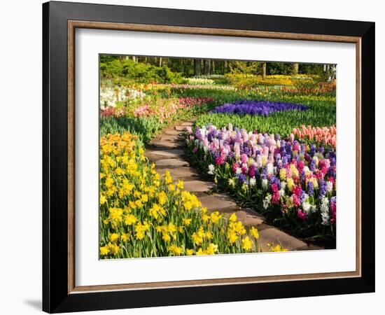 Netherlands, Lisse. Flower displays at Keukenhof Gardens.-Julie Eggers-Framed Photographic Print