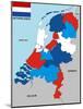 Netherlands Map-tony4urban-Mounted Art Print