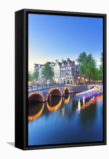 Netherlands, North Holland, Amsterdam. Keizersgracht the Canal-Francesco Iacobelli-Framed Premier Image Canvas