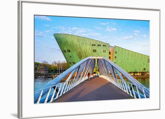 Netherlands, North Holland, Amsterdam. Science Center NEMO science museum, designed by Renzo Piano.-Jason Langley-Framed Photographic Print