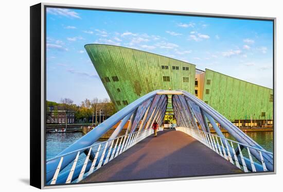 Netherlands, North Holland, Amsterdam. Science Center NEMO science museum, designed by Renzo Piano.-Jason Langley-Framed Premier Image Canvas