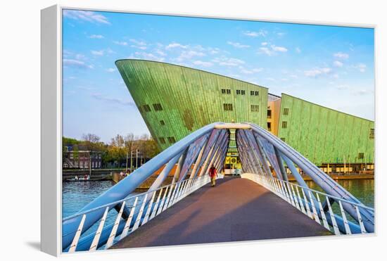Netherlands, North Holland, Amsterdam. Science Center NEMO science museum, designed by Renzo Piano.-Jason Langley-Framed Premier Image Canvas