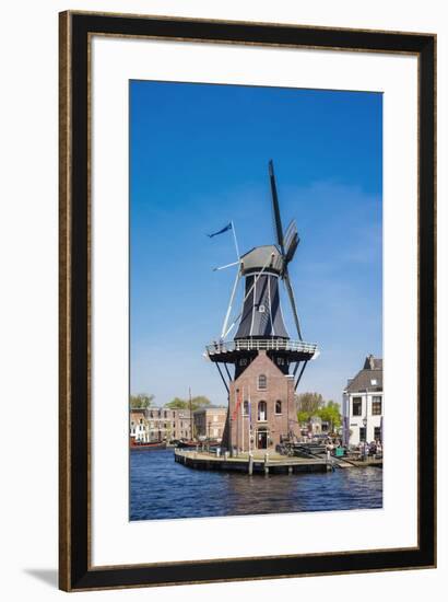 Netherlands, North Holland, Haarlem. Windmill De Adriaan on the Spaarne River.-Jason Langley-Framed Photographic Print