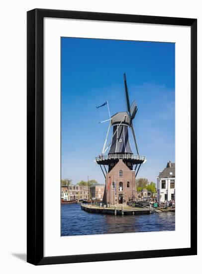 Netherlands, North Holland, Haarlem. Windmill De Adriaan on the Spaarne River.-Jason Langley-Framed Photographic Print