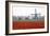 Netherlands, Old wooden windmill in a field of red tulips-Hollice Looney-Framed Photographic Print