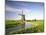 Netherlands, Polder Landscape, Alkmaar, Canal, Windmill-Thonig-Mounted Photographic Print