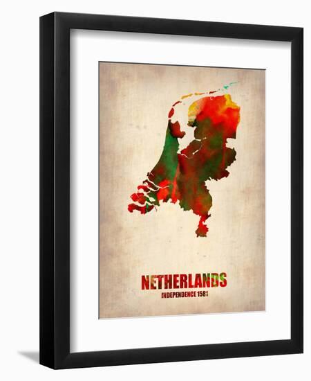 Netherlands Watercolor Map-NaxArt-Framed Art Print