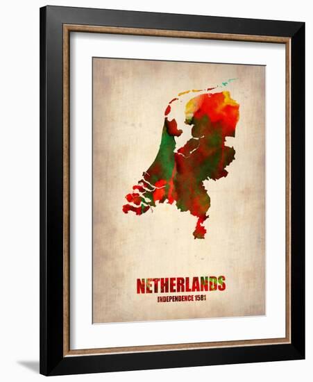 Netherlands Watercolor Map-NaxArt-Framed Art Print