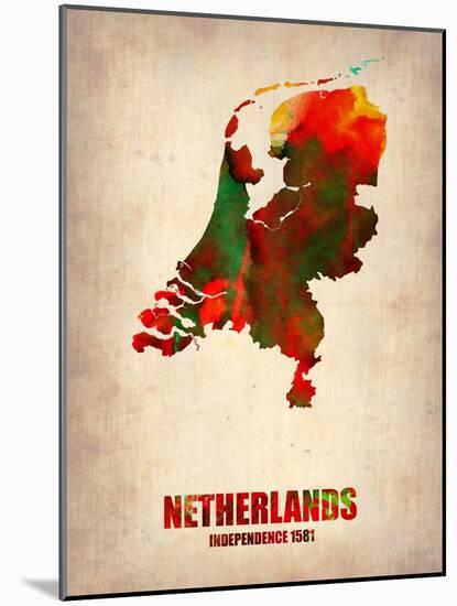 Netherlands Watercolor Map-NaxArt-Mounted Art Print