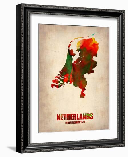 Netherlands Watercolor Map-NaxArt-Framed Art Print